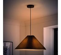 Valuelights Akira Pleated Single Drop Ceiling Pendant Light With Led Bulb In Black Black