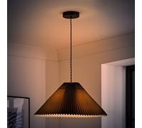 Akira Pleated Single Drop Ceiling Pendant Light with LED Bulb ValueLights Black One Size