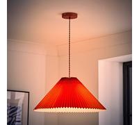 ValueLights Akira Pleated Single Drop Ceiling Pendant Light with LED Bulb in Burnt Orange ValueLights Burnt Orange