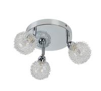 MiniSun | Contemporary 3 Way Polished Chrome Flush Ceiling Light with Globe Shades | Pendant Lights, Home Décor & Improvement Essential