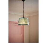 Valuelights Alba Pleated Tapered Leaf Easy Fit Ceiling Light Lamp Shade With Bulb In Blue Blue