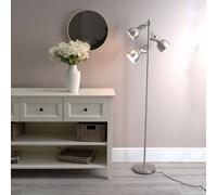 Valuelights Albie 3 Way Adjustable Directional Floor Lamp With Led Bulbs In Silver Silver