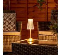 ValueLights Allie Gold & Clear Rechargeable LED Table Lamp in Metallic Gold ValueLights Metallic Gold