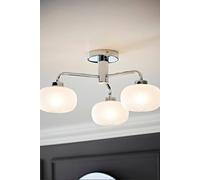 Amaia Chrome IP44 3 Way Bathroom Frosted Glass Ceiling Light with LED Bulb ValueLights Silver One Size