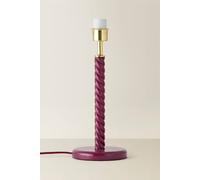 Valuelights Amara Wooden Stem Twisted Table Lamp Base In Burgundy Burgundy