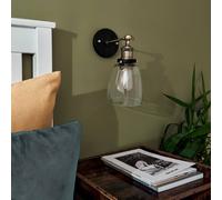 MiniSun | Retro Style Antique Brass and Black Metal Adjustable Knuckle Joint Wall Light Fitting | Wall Lamps & Sconces, Home Décor & Improvement Essential