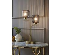 ValueLights Amelie Gold Stem 2 Way Ribbed Glass Lamp Table Light ValueLights Gold