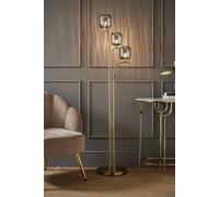 ValueLights | Gold 3 Arm Free Standing Floor Lamp with Smoked Ribbed Glass Shades | Floor Lamps & Torchieres, Home Décor & Improvement Essential