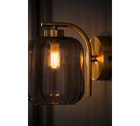 Amelie Gold Stem Single Ribbed Glass Lamp Wall Light with LED Bulbs ValueLights Gold One Size