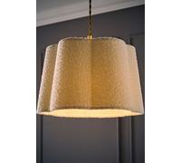 ValueLights | Easy Fit Cream Boucle Scallop Light Shade Living Room Bedroom Hallway Lampshade | Shades, Home Décor & Improvement Essential | Included LED Bulb