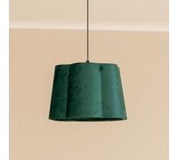 Amy Velvet Scallop Shape Ceiling Floor Table Lamp Shade ValueLights Bottle Green One Size