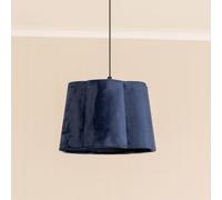 ValueLights | Easy Fit Navy Blue Velvet Scallop Light Shade Living Room Bedroom Hallway Lampshade | Shades, Home Décor & Improvement Essential