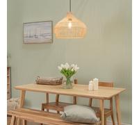 ValueLights | Rattan Natural Twisted Wicker Effect Ceiling Light Shade | Lamp Shades, Home Décor & Improvement Essential | Includes 10W LED Bulb [3000K Warm White]