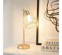 Valuelights Angus Brushed Gold Adjustable Metal Geometric Basket Shade Table Lamp