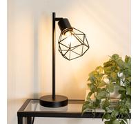 ValueLights | Matt Black Metal Table Desk Lamp with Geometric Basket Cage Shade for Living Room Bedroom LED Bulb Included | Shades & Home Improvements Essential