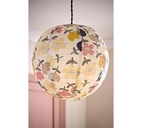 Valuelights Annie Bold Floral Natural Fabric Globe Ball Ceiling Lamp Shade Multi