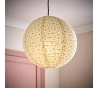 ValueLights | Easy Fit Ditsy Floral Fabric Round Globe Ball Ceiling Light Shade Living Room Bedroom Hallway Lampshade | Ceiling Lights, Home Décor & Improvement Essential | 290mm Shade Width