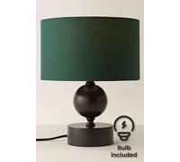 Valuelights Anthony Candlestick Table Lamp With Green Drum Shade And Bulb