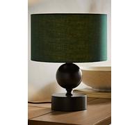 ValueLights Anthony Candlestick Table Lamp with Fabric Drum Lamp Shade in Bottle Green ValueLights Bottle Green