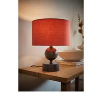 ValueLights Anthony Candlestick Table Lamp with Fabric Drum Lamp Shade in Light Red ValueLights Light Red