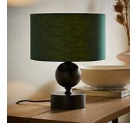 ValueLights | Anthony Candlestick Table Lamp with Green Drum Shade and Bulb | Table Lamps & Home Improvements Essential
