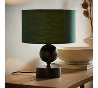 ValueLights | Anthony Candlestick Table Lamp with Green Drum Shade and Bulb | Table Lamps & Home Improvements Essential
