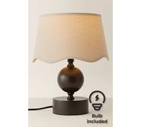 Valuelights Anthony Candlestick Table Lamp With Linen Scallop Shade And Bulb