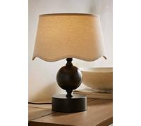 ValueLights | Anthony Candlestick Table Lamp with Linen Scallop Shade and Bulb | Table Lamps & Home Improvements Essential