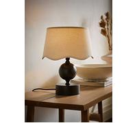 Valuelights Anthony Candlestick Table Lamp With Linen Scallop Lamp Shade In Brown Brown