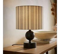 ValueLights | Anthony Candlestick Table Lamp with Linen Stripe Shade | Table Lamps & Home Improvements Essential