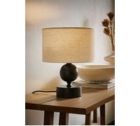 ValueLights Anthony Candlestick Table Lamp with Natural Linen Drum Lamp Shade in Brown ValueLights Brown