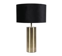 ValueLights | Antique Brass Single Stem Touch Dimmer Light Table Lamp with Black Velvet Shade | Home Décor, Bedside & Desk Lamp