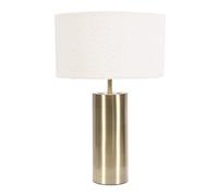 ValueLights | Antique Brass Single Stem Touch Dimmer Light Table Lamp with Cream Boucle Shade | Home Décor, Bedside & Desk Lamp | Includes Bulb