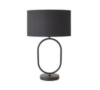 Antonia Fabric Drum Lamp Shade Matte Black Oval Table Lamp with Bulb ValueLights Black One Size