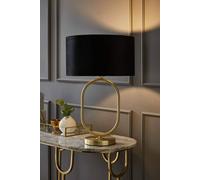 Antonia Black Velvet Drum Lamp Shade Brushed Gold Oval Table Lamp ValueLights Gold One Size