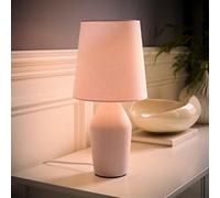 ValueLights | Lilac Ceramic Base Table Lamp with Tapered Fabric Lampshade Bedroom Bedside Light - LED Bulb Included | Table Lamps & Home Improvements Essential