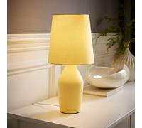 Valuelights Arlo Sunshine Yellow Ceramic Table Lamp With Tapered Shade