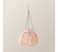 ValueLights Blush Pink Artichoke Solar LED Hanging Outdoor Lantern Light - Size: 215 x 270 x 270cm - Rose Pink - Wilko