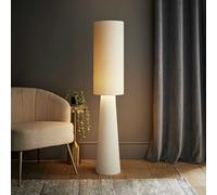 ValueLights Ash Boucle Fabric Statement Floor Lamp - Cream