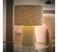 Valuelights Ash Grey Fleck Boucle Full Fabric Table Lamp With Bulb