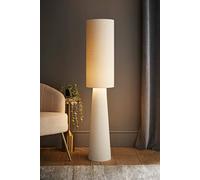 Valuelights Ash Natural Full Boucle Fabric Midi Floor Lamp In Cream Cream