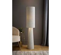 ValueLights Ash Natural Full Boucle Fabric Midi Floor Lamp in Light Grey ValueLights Light Grey