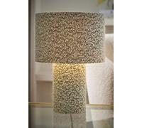 Valuelights Ash Natural Full Boucle Fabric Table Lamp In Light Grey Light Grey