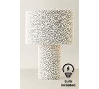 Valuelights Ash Natural Full Boucle Fabric Table Lamp With Bulb In Light Grey Light Grey