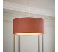 Valuelights Ashley Pink Velvet Large 45Cm Squat Drum Easy Fit Lamp Shade