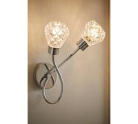 ValueLights Astley Chrome 2 Way Crystal Shade Wall Light in Metallic Silver ValueLights Metallic Silver