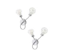 ValueLights Astley Pair of Chrome 2 Way Crystal Shade Wall Lights in Metallic Silver ValueLights Metallic Silver