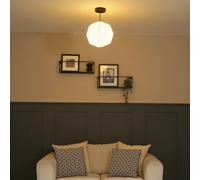 Easy Fit Lampshade White Origami Paper Fold Ceiling Pendant Shade Living Room Hallway Bedroom Light Shade + LED Bulb