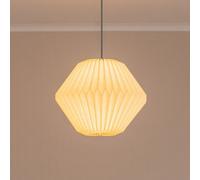 ValueLights | Easy Fit White Geometric Origami Hexagon Paper Pleated Light Shade Living Room Bedroom Lampshade | Shades, Home Décor & Improvement Essential | Included LED Bulb | 395mm Shade Width