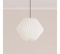 ValueLights | Easy Fit White Geometric Origami Hexagon Paper Pleated Light Shade Living Room Bedroom Lampshade | Shades, Home Décor & Improvement Essential | 395mm Shade Width